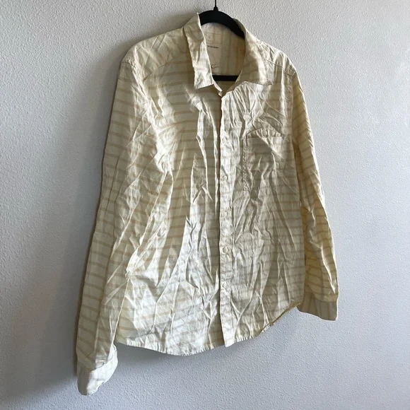 LIFE AFTER DENIM Striped Yellow Button Up - Picture 5 of 7